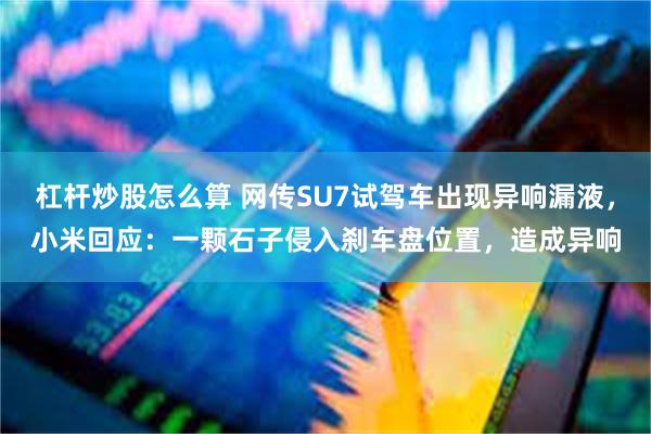 杠杆炒股怎么算 网传SU7试驾车出现异响漏液，小米回应：一颗石子侵入刹车盘位置，造成异响