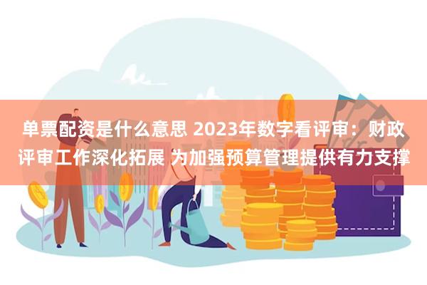 单票配资是什么意思 2023年数字看评审：财政评审工作深化拓展 为加强预算管理提供有力支撑