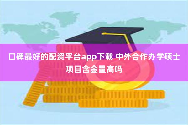 口碑最好的配资平台app下载 中外合作办学硕士项目含金量高吗